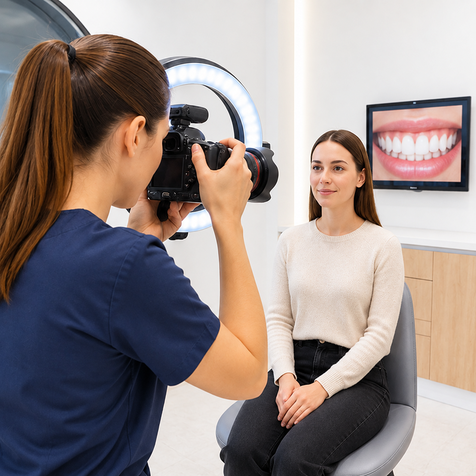 Prise de photographies pour le suivi orthodontique