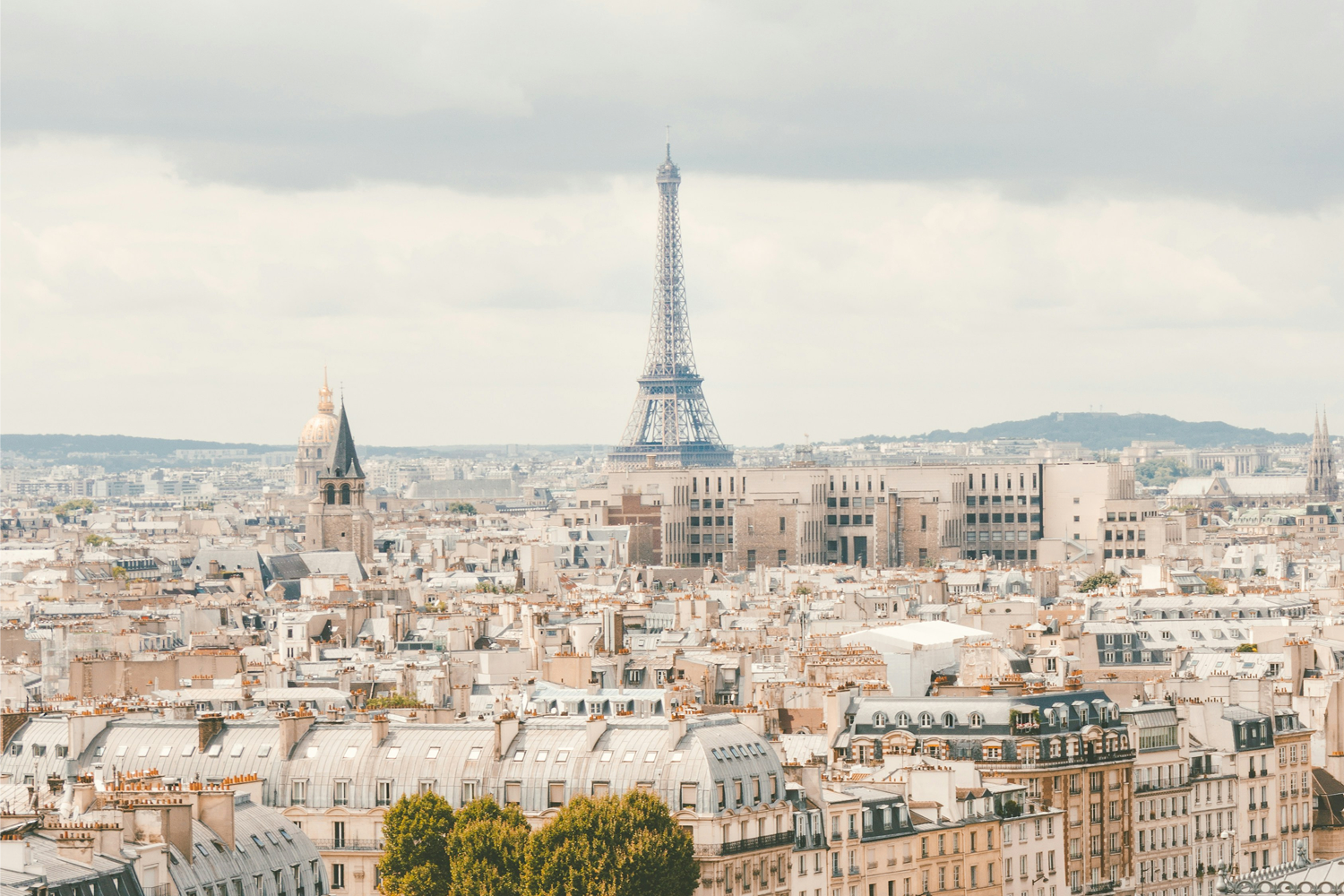 Vue des toits de Paris et de la tour Eiffel